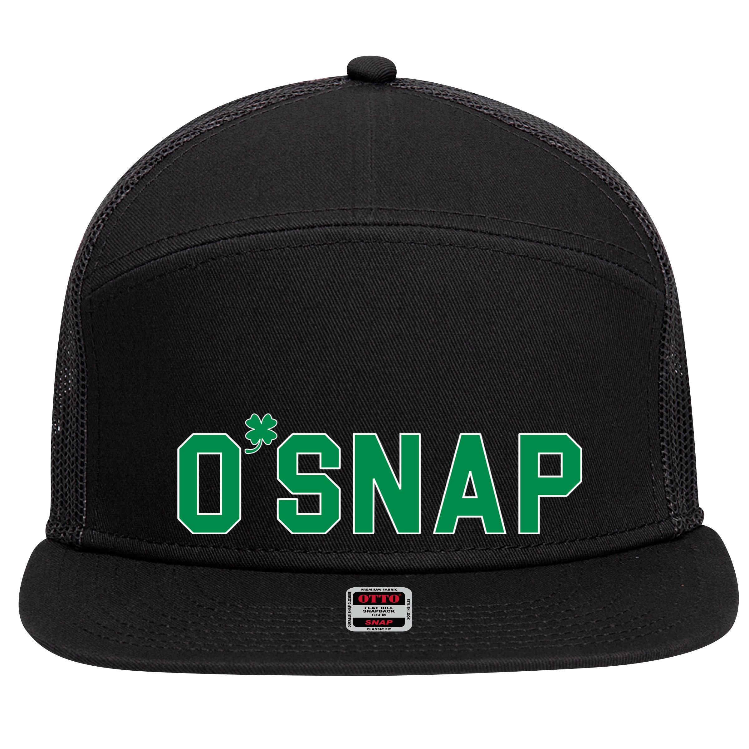 O'Snap Irish St. Patrick's Day Clover 7 Panel Mesh Trucker Snapback Hat