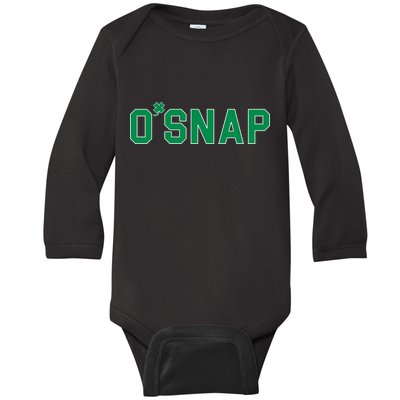 O'Snap Irish St. Patrick's Day Clover Baby Long Sleeve Bodysuit