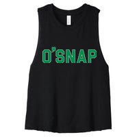 O'Snap Irish St. Patrick's Day Clover Women's Racerback Cropped Tank