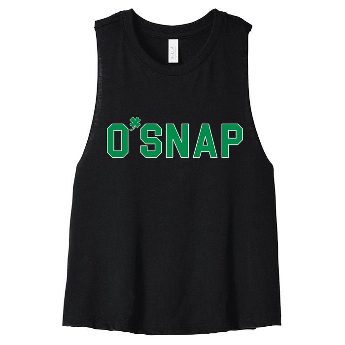 O'Snap Irish St. Patrick's Day Clover Women's Racerback Cropped Tank