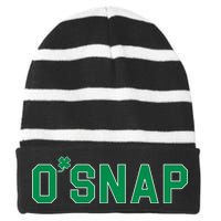 O'Snap Irish St. Patrick's Day Clover Striped Beanie with Solid Band