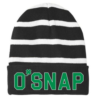 O'Snap Irish St. Patrick's Day Clover Striped Beanie with Solid Band