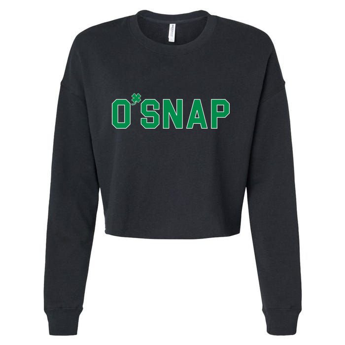 O'Snap Irish St. Patrick's Day Clover Cropped Pullover Crew