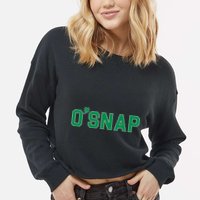 O'Snap Irish St. Patrick's Day Clover Cropped Pullover Crew