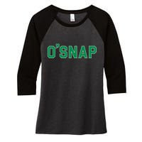 O'Snap Irish St. Patrick's Day Clover Women's Tri-Blend 3/4-Sleeve Raglan Shirt