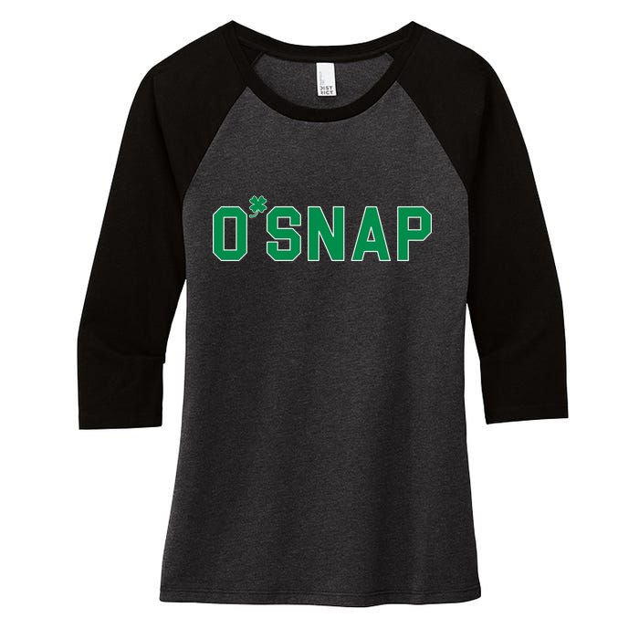 O'Snap Irish St. Patrick's Day Clover Women's Tri-Blend 3/4-Sleeve Raglan Shirt