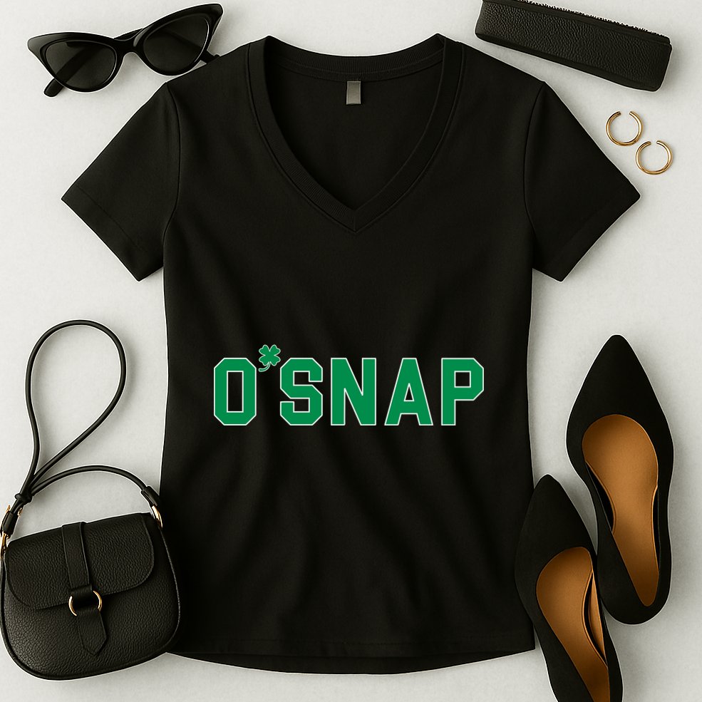 O'Snap Irish St. Patrick's Day Clover Women's V-Neck T-Shirt