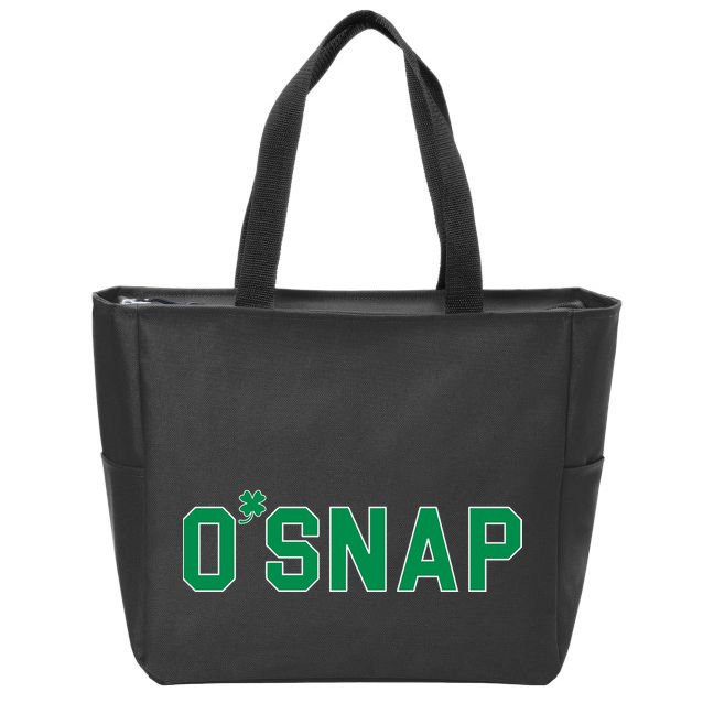 O'Snap Irish St. Patrick's Day Clover Zip Tote Bag