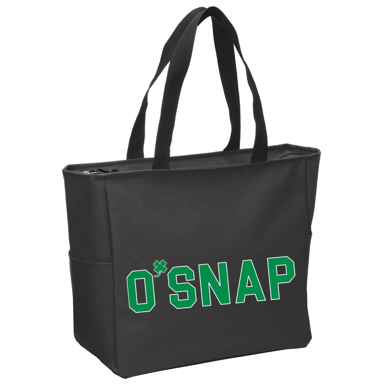 O'Snap Irish St. Patrick's Day Clover Zip Tote Bag