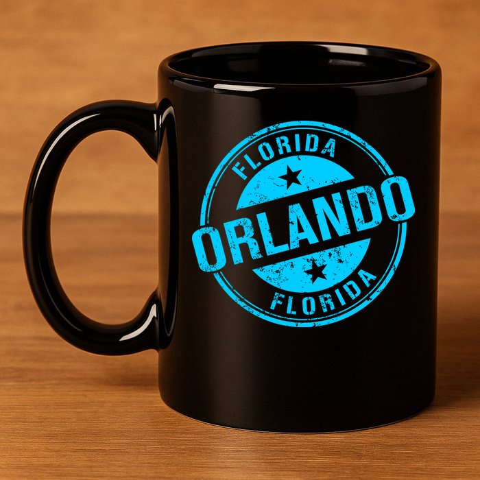 Orlando Stamp 11oz C Handle Ceramic Mug