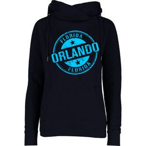 Orlando Stamp Womens Funnel Neck Pullover Hood