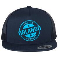 Orlando Stamp Flat Bill Trucker Hat