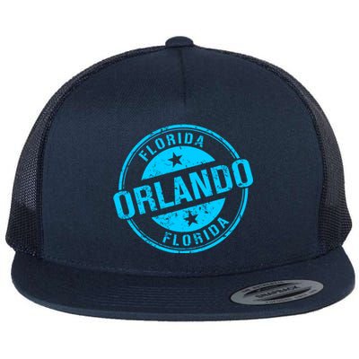 Orlando Stamp Flat Bill Trucker Hat