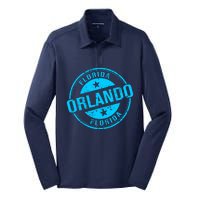 Orlando Stamp Silk Touch Performance Long Sleeve Polo