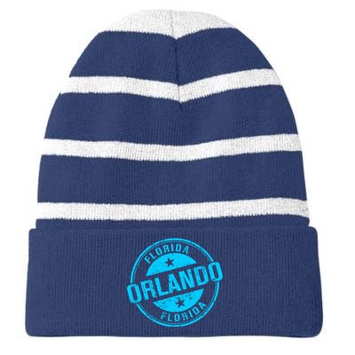 Orlando Stamp Striped Beanie with Solid Band