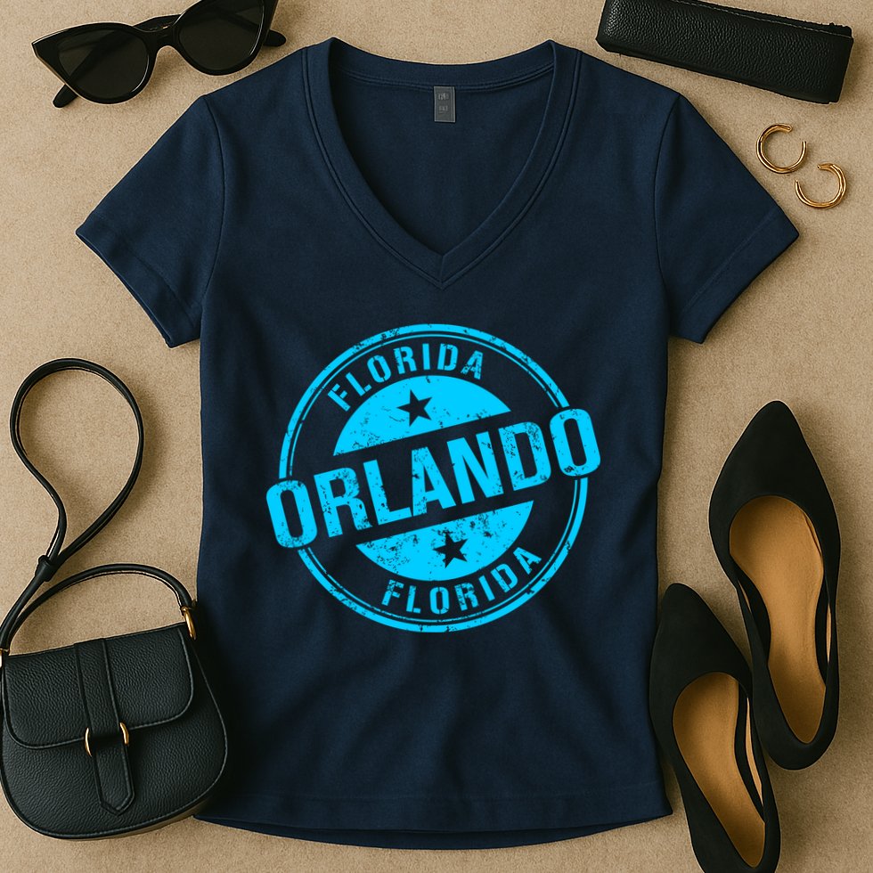 Orlando Stamp Women's V-Neck T-Shirt
