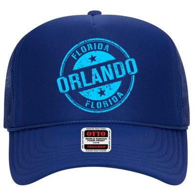 Orlando Stamp High Crown Mesh Back Trucker Hat