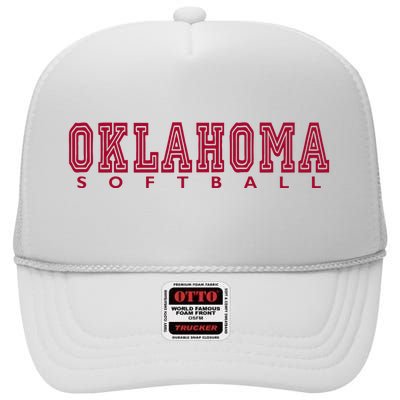 Oklahoma Softball High Crown Mesh Back Trucker Hat