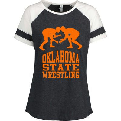 Oklahoma S.T.A.T.E.Wrestling Enza Ladies Jersey Colorblock Tee