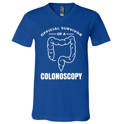 Offical Survivor Of A Colonoscopy Colon Cancer Awareness Meaningful Gift V-Neck T-Shirt