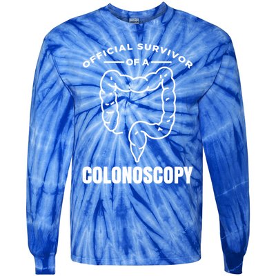 Offical Survivor Of A Colonoscopy Colon Cancer Awareness Meaningful Gift Tie-Dye Long Sleeve Shirt