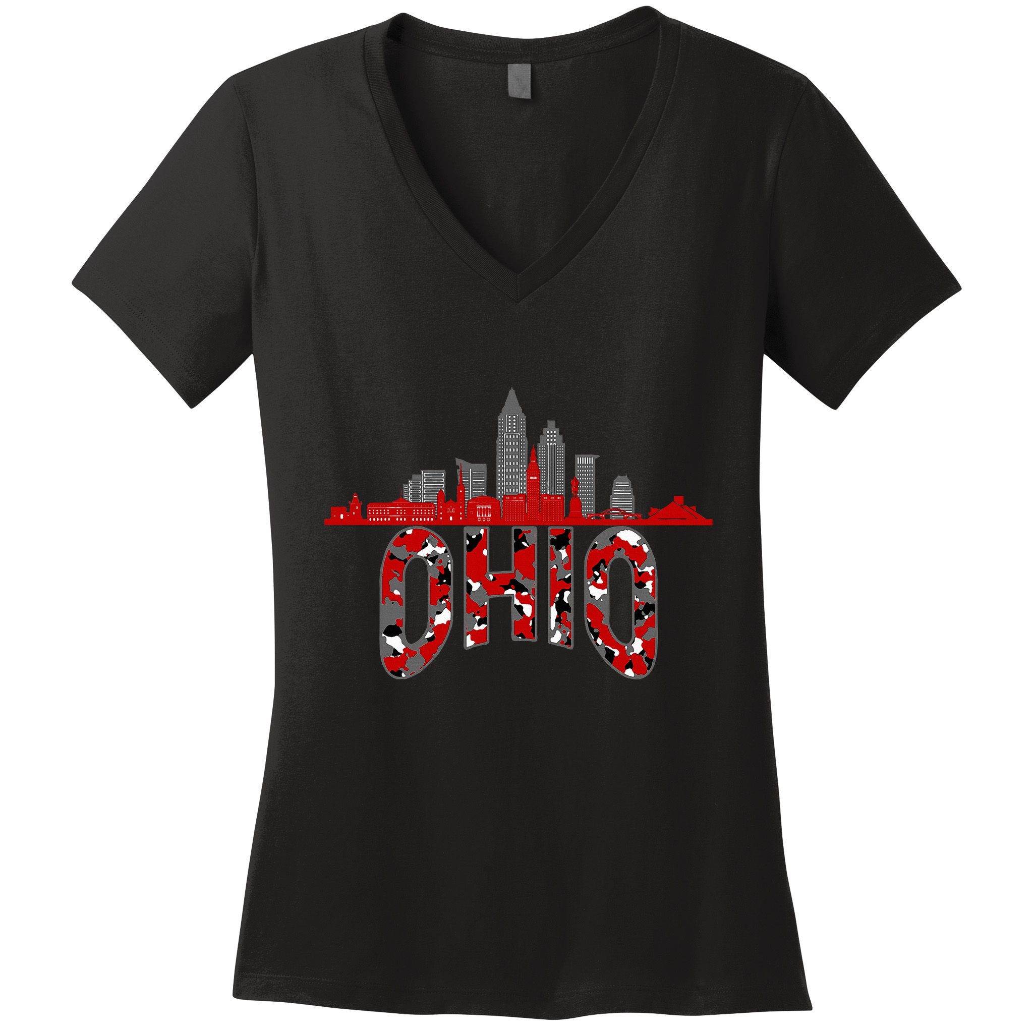 Ohioan State Of Ohio Camo Graphic Designs Women's V-Neck T-Shirt