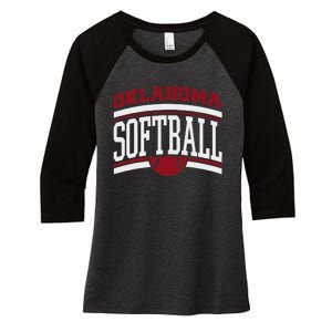 Oklahoma Softball Women's Tri-Blend 3/4-Sleeve Raglan Shirt