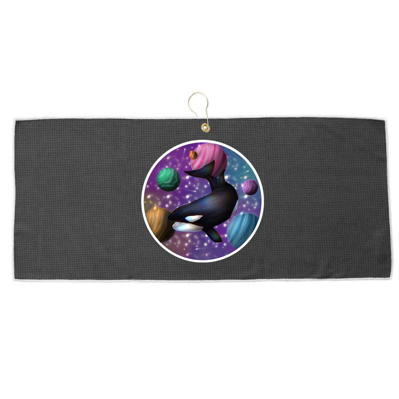 Orca Space Large Microfiber Waffle Golf Towel