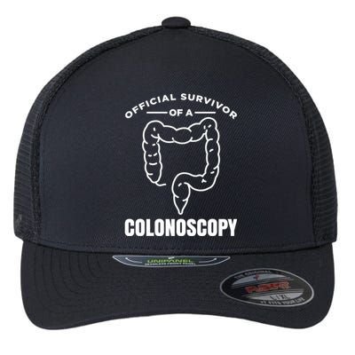 Offical Survivor Of A Colonoscopy Colon Cancer Awareness Gift Flexfit Unipanel Trucker Cap