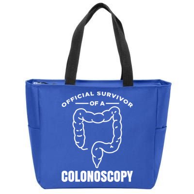 Offical Survivor Of A Colonoscopy Colon Cancer Awareness Gift Zip Tote Bag