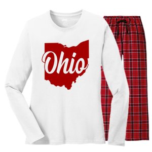 Ohio State Women's Long Sleeve Flannel Pajama Set 