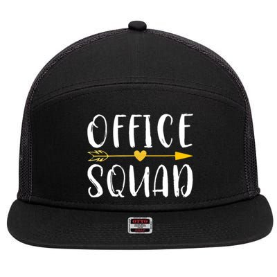 Office Squad Officer Staff Admin Crew Gift 7 Panel Mesh Trucker Snapback Hat