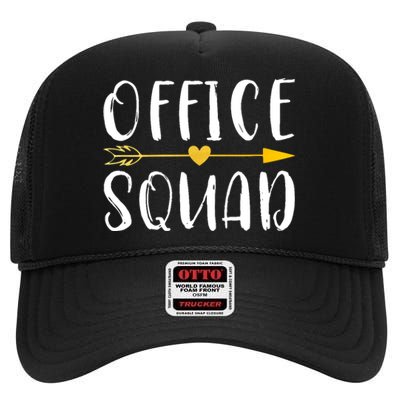 Office Squad Officer Staff Admin Crew Gift High Crown Mesh Back Trucker Hat