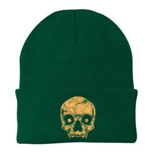 Orange Skull Knit Cap Winter Beanie