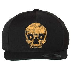 Orange Skull Wool Snapback Cap