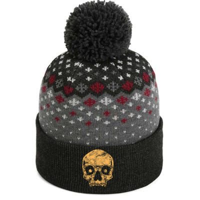 Orange Skull The Baniff Cuffed Pom Beanie