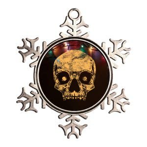 Orange Skull Metallic Star Ornament