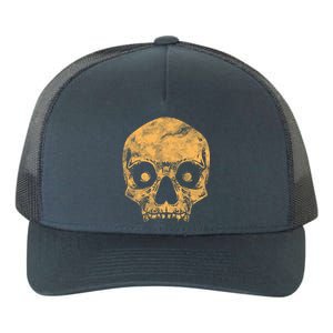 Orange Skull Yupoong Adult 5-Panel Trucker Hat