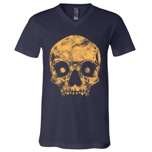 Orange Skull V-Neck T-Shirt