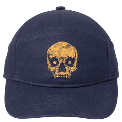 Orange Skull 7-Panel Snapback Hat