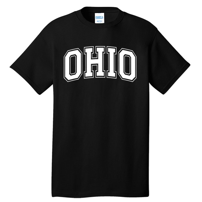 Ohio State OH USA Varsity Style White Font Tall T-Shirt