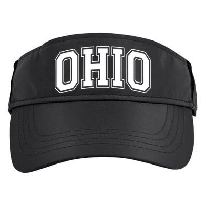Ohio State OH USA Varsity Style White Font Adult Drive Performance Visor