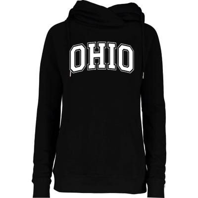 Ohio State OH USA Varsity Style White Font Womens Funnel Neck Pullover Hood