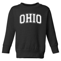 Ohio State OH USA Varsity Style White Font Toddler Sweatshirt