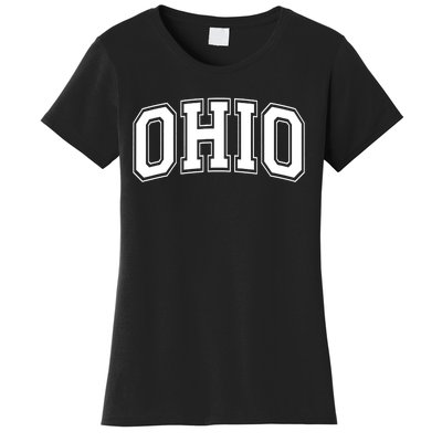 Ohio State OH USA Varsity Style White Font Women's T-Shirt