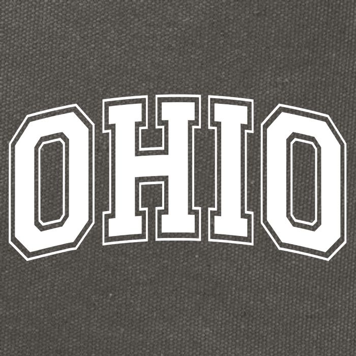 Ohio State OH USA Varsity Style White Font Cotton Canvas Backpack