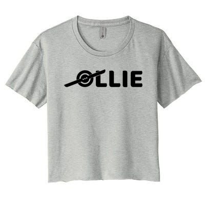 Ollie Skateboard One Wheel Electric Owner Skateboarding Gift Women's Crop Top Tee