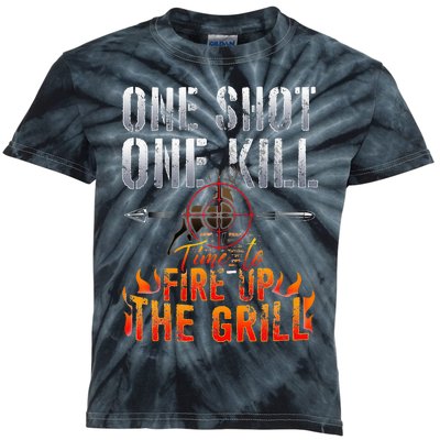 One Shot One Kill Fire Grill Deer Hunting Kids Tie-Dye T-Shirt