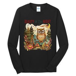 Owl Standing On A Branch Funny Owl Lover Tall Long Sleeve T-Shirt