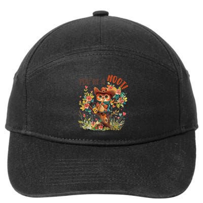 Owl Standing On A Ttree Branch Funny Owl Lover 7-Panel Snapback Hat